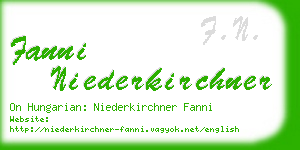 fanni niederkirchner business card